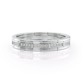 The Elijah Round Cut Channel Moissanite Men's Diamond Wedding Band