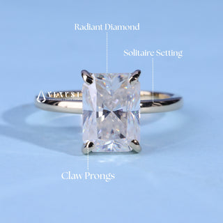 2.0CT Radiant Cut Moissanite Diamond Solitaire Timeless Engagement Rings