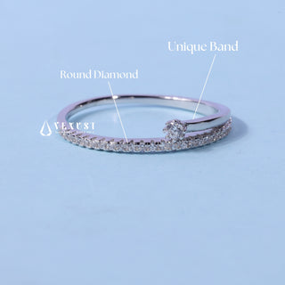 Round Cut Moissanite Diamond Cluster Wedding Band