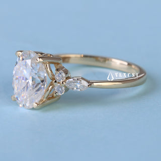 1.50CT Oval Cut Moissanite Diamond Cluster Engagement Ring