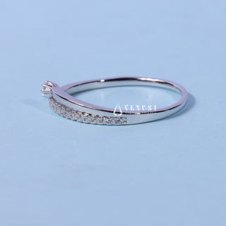 Round Cut Moissanite Diamond Cluster Wedding Band