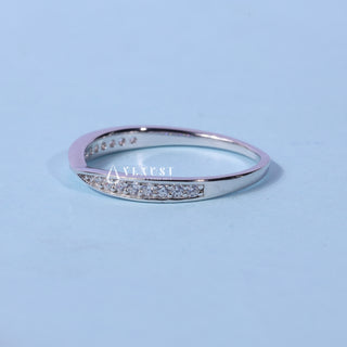 Round Moissanite Diamond Channel Pave Wedding Band