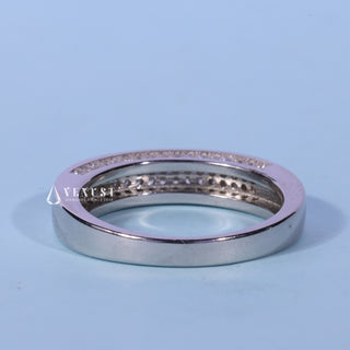 Round Moissanite Diamond Channel Pave Wedding Band