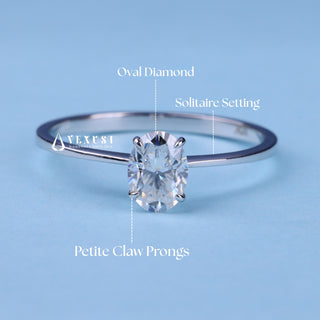 1.0CT Oval Cut Moissanite Diamond Solitaire Engagement Ring