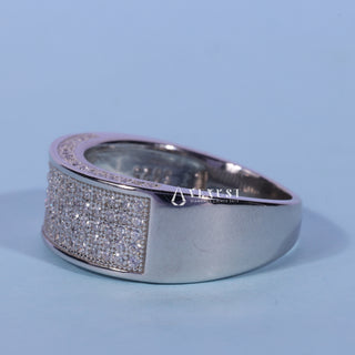 Round Moissanite Diamond Channel Pave Wedding Band