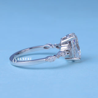 1.50CT Oval Cut Moissanite Diamond Cluster Engagement Ring