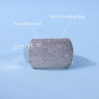 0.80CT Round Cut Cluster Diamond Men's Engagement Ring
