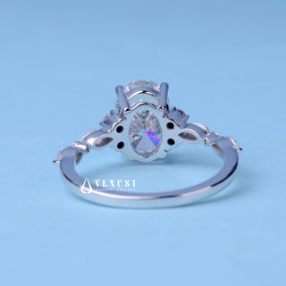 1.50CT Oval Cut Moissanite Diamond Cluster Engagement Ring