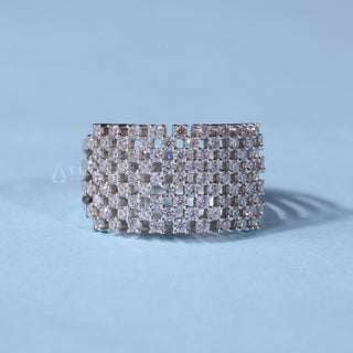0.70CT Round Cut Cluster Diamond Men's Wedding Rings