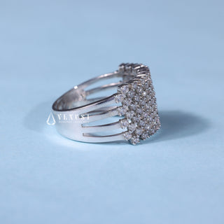 0.70CT Round Cut Cluster Diamond Men's Wedding Rings