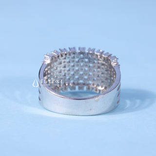0.70CT Round Cut Cluster Diamond Men's Wedding Rings