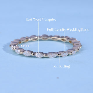Marquise Moissanite Diamond Full Eternity Wedding Band
