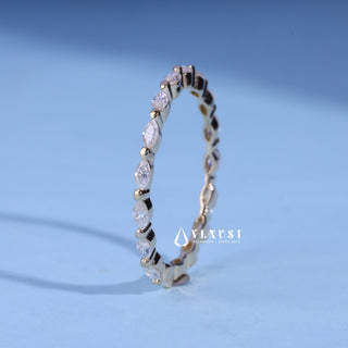 Marquise Moissanite Diamond Full Eternity Wedding Band