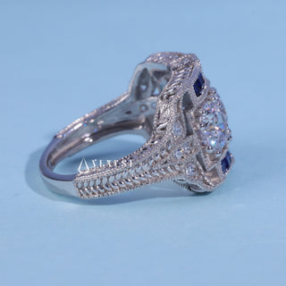 1.0CT Round Cut Cluster Diamond Men's Engagement Ring
