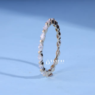 Marquise Moissanite Diamond Full Eternity Wedding Band