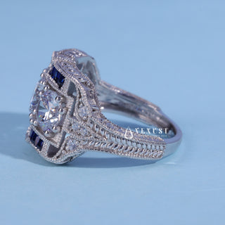 1.0CT Round Cut Cluster Diamond Men's Engagement Ring