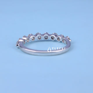 Round Moissanite Diamond Half Eternity Wedding Band