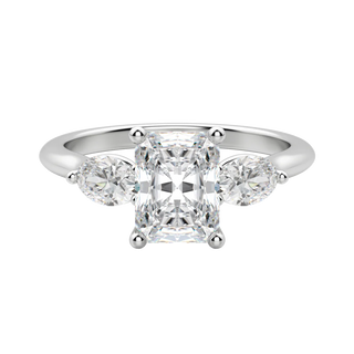 1.67CT Radiant Cut 3 Stone Moissanite Diamond Engagement Ring