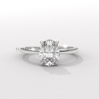 1.50CT Oval Shape Moissanite Diamond Hidden Halo Solitaire Engagement Ring