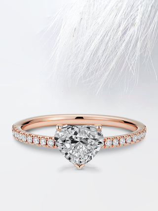 0.75 CT Heart Cut Moissanite Diamond Pave Setting Engagement Ring For Women