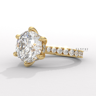 3 carat solitaire pavé band ring