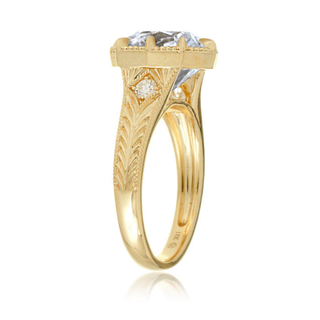 2.0CT Elongated Cushion Moissanite Diamond Vintage Antique Engagement Ring