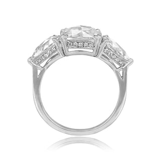 cushion cut moissanite ring,2.0ct moissanite ring, cushion rose cut moissanite