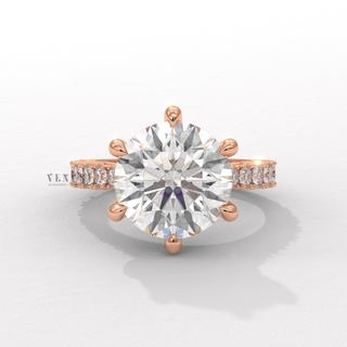 3ct round diamond pavé ring