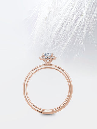 0.35 CT Round Cut Moissanite Diamond Halo Engagement Ring For Women
