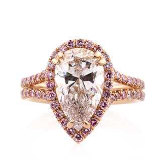 4.0CT pear moissanite ring