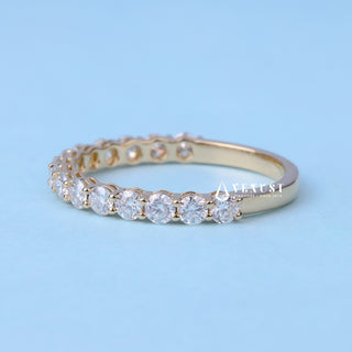 Round Cut Eternity Pave Moissanite Diamond Wedding Band