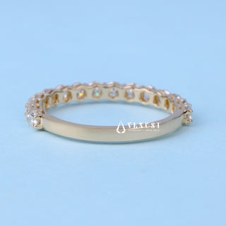 Round Cut Eternity Pave Moissanite Diamond Wedding Band