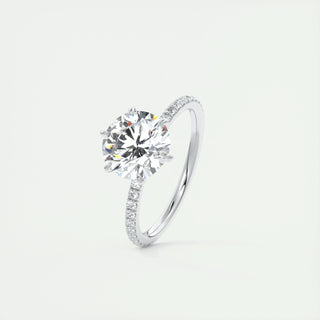 2.0 CT Round Cut Solitaire Pave Moissanite Engagement Ring