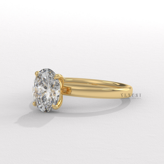 1.0CT Oval Cut Moissanite Diamond Solitaire Engagement Ring