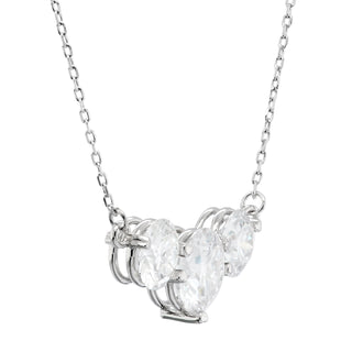 Round Cut Diamond Moissanite Pendant Necklace In White GoldRound Cut Diamond Moissanite Pendant Necklace In White Gold