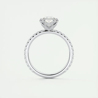 1.93CT Pear Solitaire Pave Moissanite Engagement Ring