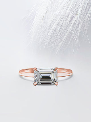 2.5 CT East-West Emerald Cut Moissanite Diamond Women Wedding Ring