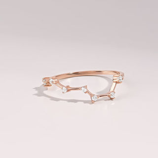 Moissanite Diamond Constellation Ring for Women 14k Solid Gold