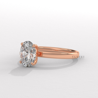 1.0CT Oval Cut Moissanite Diamond Solitaire Engagement Ring