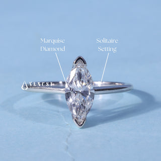 0.50CT Marquise Cut Moissanite Diamond Solitaire Engagement Ring