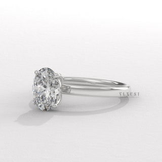 1.0CT Oval Cut Moissanite Diamond Solitaire Engagement Ring