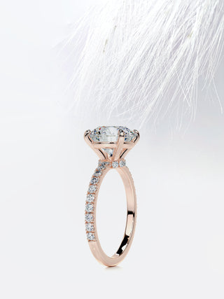 3.12 CT Round Cut Moissanite Diamond Hidden Halo Engagement Ring For Women