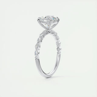 2.0 CT Round Solitaire Pave Moissanite Engagement Ring