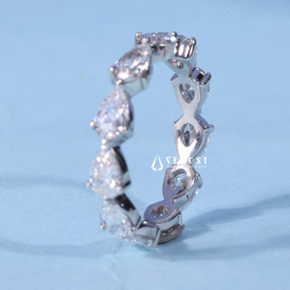 4.60CT Pear Cut Full Eternity Moissanite Wedding Band