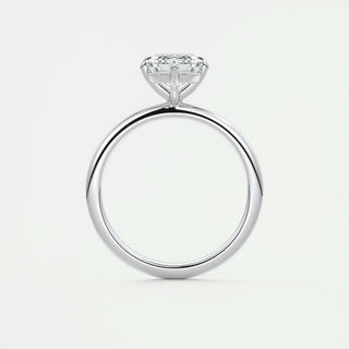 1.91CT Emerald Cut Solitaire Moissanite Engagement Ring