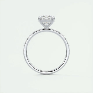 2.15 CT Cushion Cut Solitaire Pave Moissanite Engagement Ring