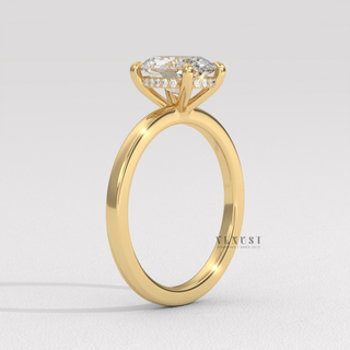 1.50CT Oval Shape Moissanite Diamond Hidden Halo Solitaire Engagement Ring