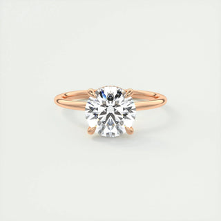 2.0 CT Round Solitaire Hidden Halo Moissanite Engagement Ring
