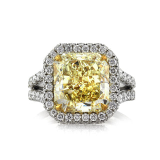 8.00CT Fancy Yellow Moissanite Ring