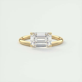 1.91CT Emerald Cut Solitaire Moissanite Engagement Ring